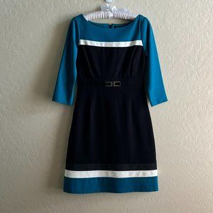 White House Black Market Teal and Black dress